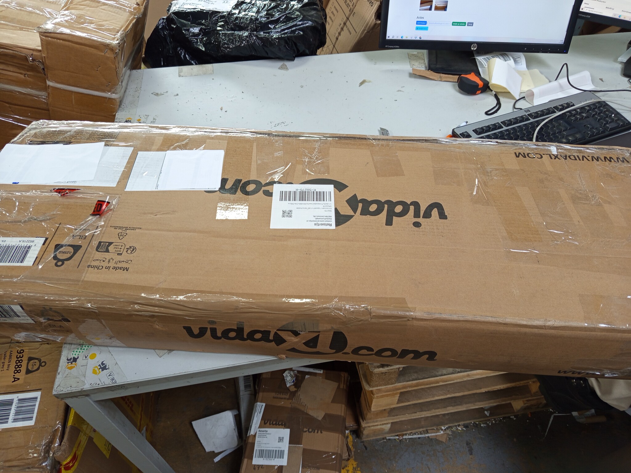 vidaXL TV-meubel met LED - 100cm - Wit - 55% Korting!