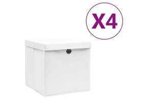 vidaXL Opbergboxen 4 stuks - 28x28x28cm Wit - 47% Korting!