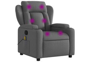 vidaXL Massagestoel - 30% Korting | Verstelbaar Stof Donkergrijs