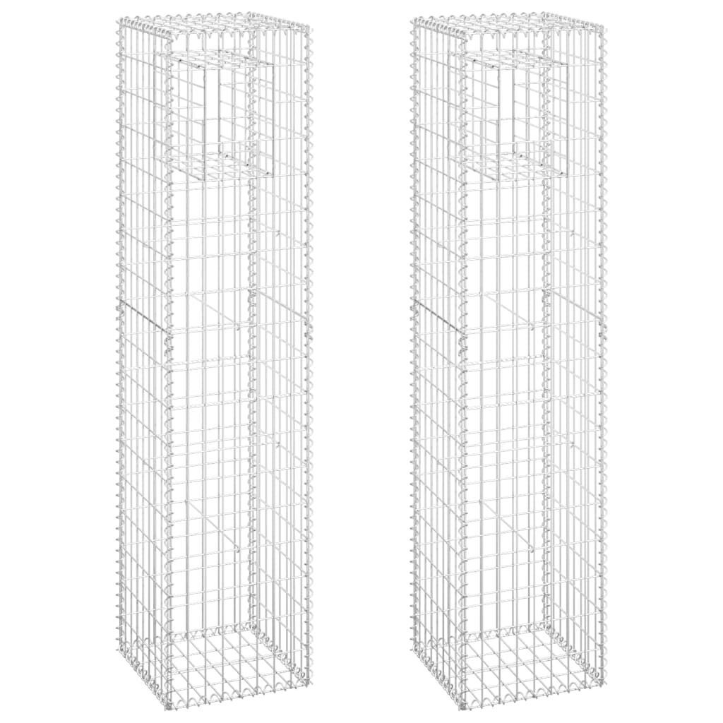 vidaXL Schanskorf Palen 2 stuks - 40x40x180cm - IJzer - 65% Korting