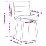 vidaXL Eetkamerstoelen 2 st stof donkergrijs