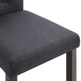 vidaXL Eetkamerstoelen 2 st stof donkergrijs