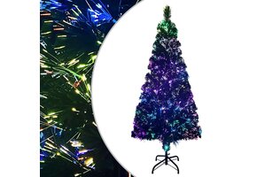 vidaXL Kunstkerstboom 210cm Glasvezel Groen met Kleurrijke Lampjes - 53% Korting!