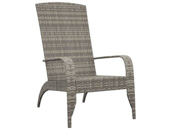 vidaXL Tuinstoel Adirondack Poly Rattan Grijs - Nu 67% Korting!