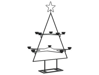 vidaXL Kerstboom Decoratie Metaal Zwart (75 cm) - 65% Korting!