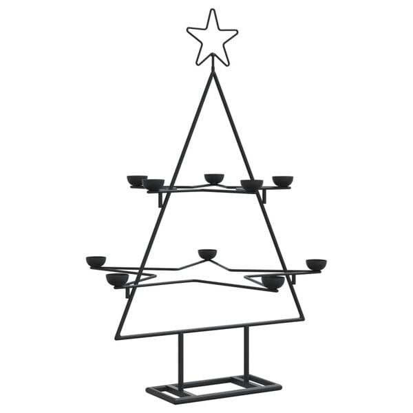 vidaXL Kerstboom Decoratie Metaal Zwart (75 cm) - 65% Korting!
