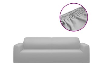 vidaXL Bankhoes Driezits Stretch Jersey Grijs - 65% Korting!