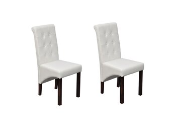 vidaXL Eetkamerstoelen 2 st. Kunstleer Wit - 47% Korting