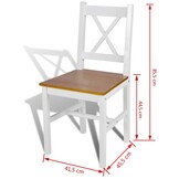 vidaXL Eetkamerstoelen (2 st.) Grenenhout Wit - 59% Korting!