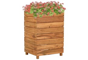 vidaXL Verhoogde Plantenbak 50x40x72cm Gerecycled Teakhout & Staal - 53% Korting!