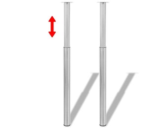 Tafelpoten Geborsteld Nikkel 710-1100mm (2 st) - 64% Korting!