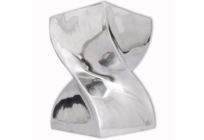 vidaXL Aluminium Kruk/Bijzettafel - Zilver | 57% Korting!