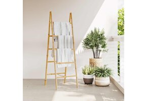 vidaXL Dubbele Handdoekenladder - Bamboe - 65% Korting!