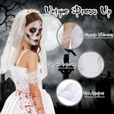 Sunshine smile Girls' Zombie Bride Costume, Zombie Costume Children, Halloween Children's Prom Corps, Bloody Horror Bride, Halloween Clothing with Bloody Party, Carnival, Cosplay