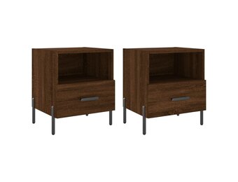 vidaXL Nachtkastjes 2 st 40x35x47,5 cm bewerkt hout bruin eikenkleur