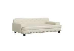 vidaXL Kinderbank Crème Kunstleer 90cm - 55% Korting!