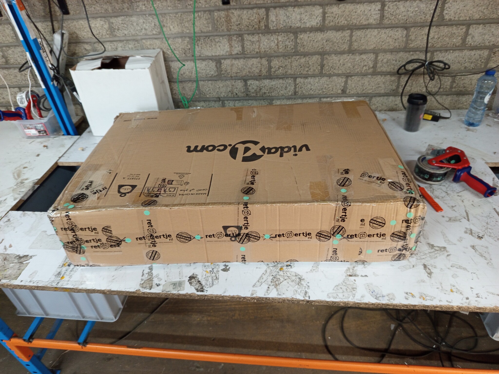 vidaXL Kinderbank 90x53x30 cm kunstleer crèmekleurig