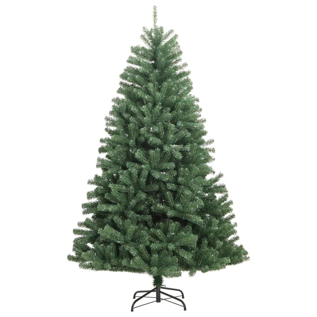 vidaXL Kunstkerstboom met scharnieren en standaard 210 cm groen