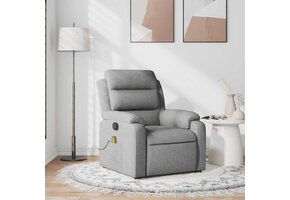 vidaXL Massagestoel - Verstelbaar Stof Lichtgrijs - 35% Korting