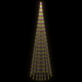 vidaXL Vlaggenmast kerstboom 1134 LED's meerkleurig 800 cm