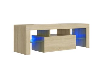 VidaXL TV-meubel met LED - 120cm Sonoma Eiken - 60% Korting!