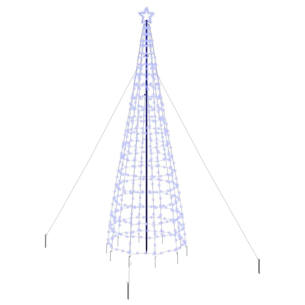 vidaXL LED Kerstboom met 800 LED met grondpennen Blauw 400 cm IJzer