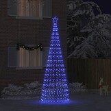vidaXL LED Kerstboom met 800 LED met grondpennen Blauw 400 cm IJzer