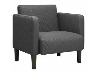 vidaXL Fauteuil met armleuningen 54 cm corduroy stof donkergrijs