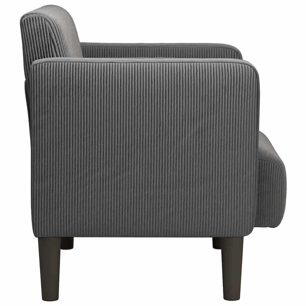vidaXL Fauteuil met armleuningen 54 cm corduroy stof donkergrijs