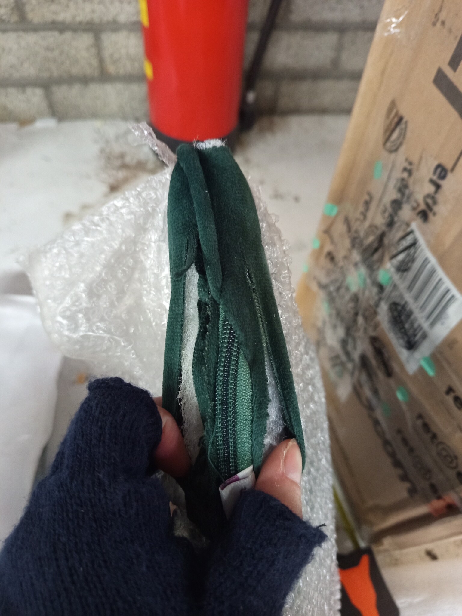 vidaXL Schommelstoel met voetenbank fluweel donkergroen