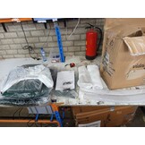 vidaXL Schommelstoel met voetenbank fluweel donkergroen