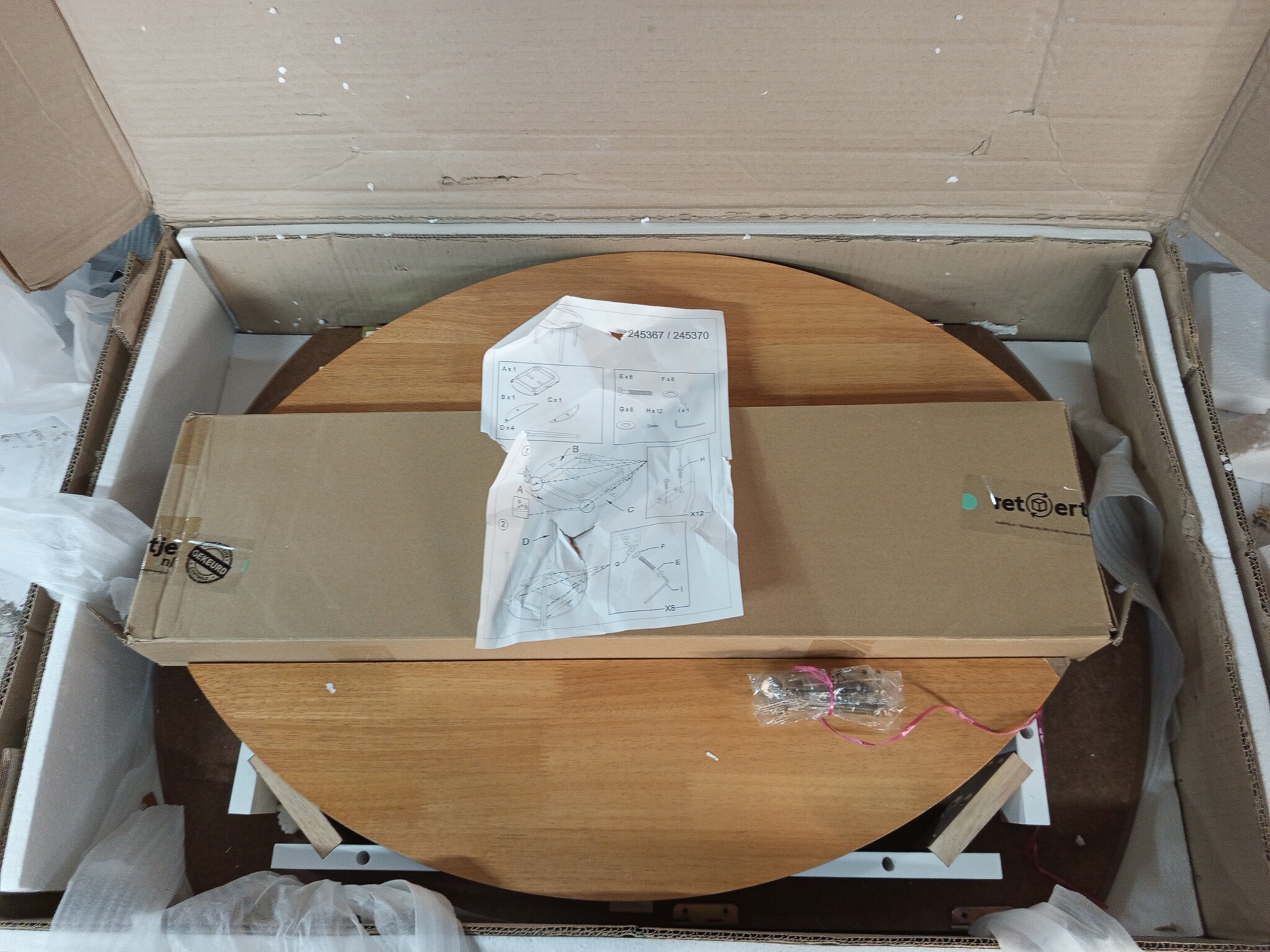 vidaXL Eettafel Rond Inklapbaar MDF Wit - 55% Korting!