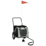 vidaXL Hondenfietstrailer Grijs/Zwart | Oxford Stof - 55% Korting!