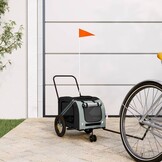 vidaXL Hondenfietstrailer Grijs/Zwart | Oxford Stof - 55% Korting!