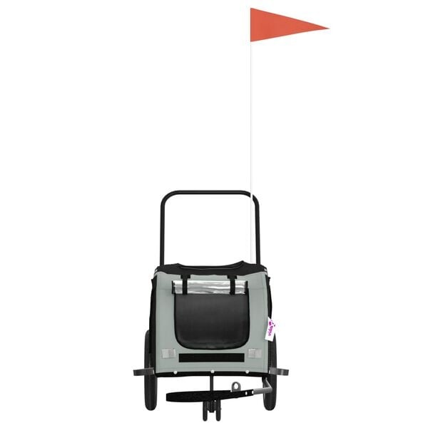 vidaXL Hondenfietstrailer Grijs/Zwart | Oxford Stof - 55% Korting!
