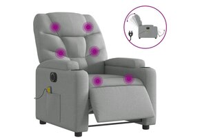 vidaXL Elektrische Massagestoel - Lichtgrijs | 30% Korting
