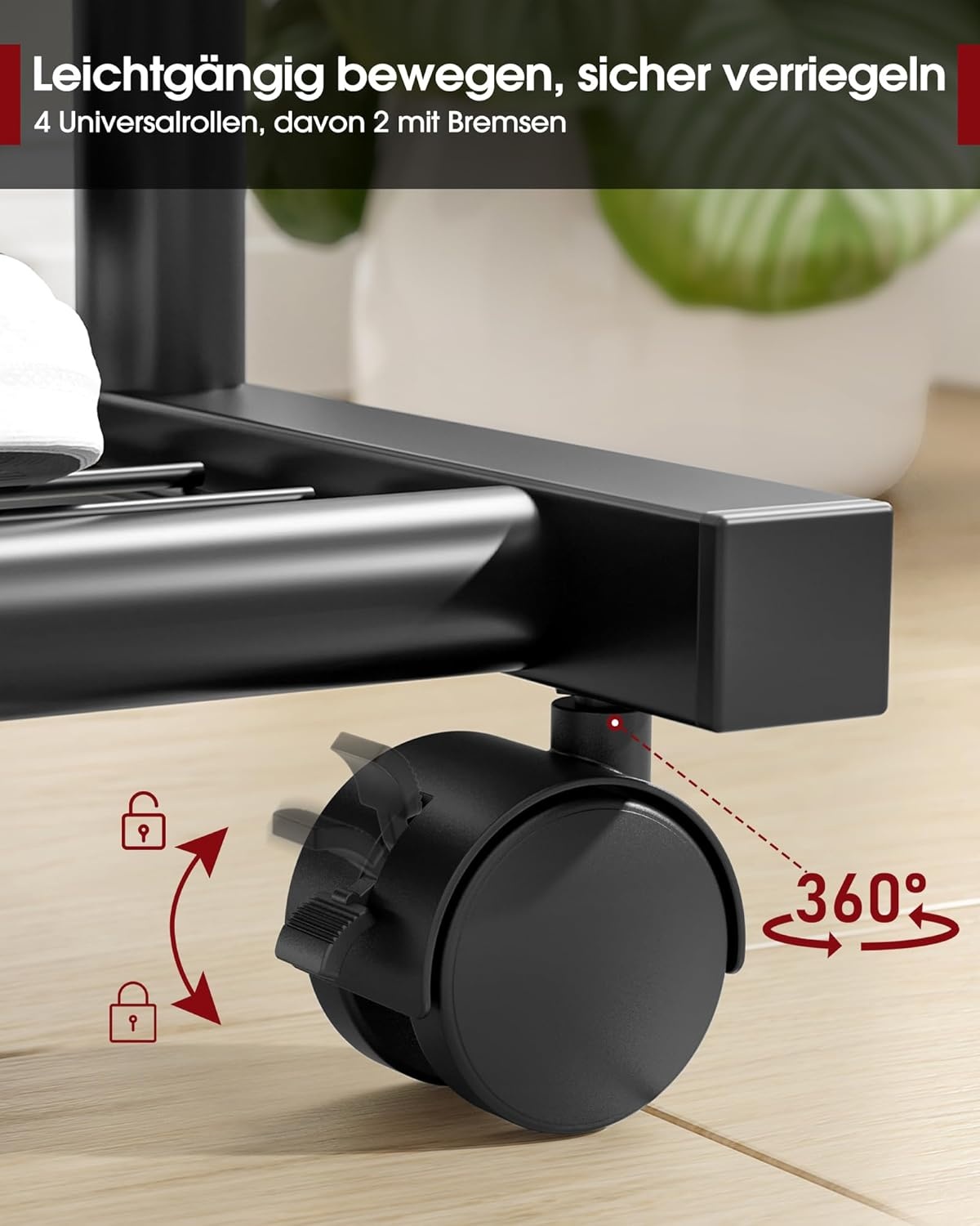 Kledingrek - Zwart Kledingrek met Opbergrooster Plank & Casters, De