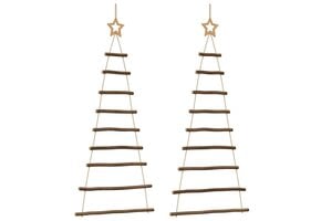 vidaXL Hangende Kerstbomen 2 st. 55x120 cm Naturel (57% korting)