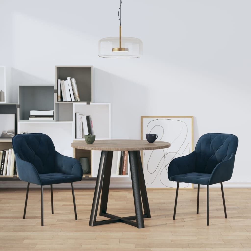 vidaXL Eetkamerstoelen 2 st Fluweel Blauw - 35% Korting