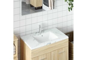 vidaXL Keramiek Wastafel Rechthoekig Wit 47,5x35x19,5 cm (55% korting)