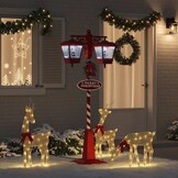 vidaXL Kerststraatlamp 2 Lantaarns Rood - Nu 60% Korting!