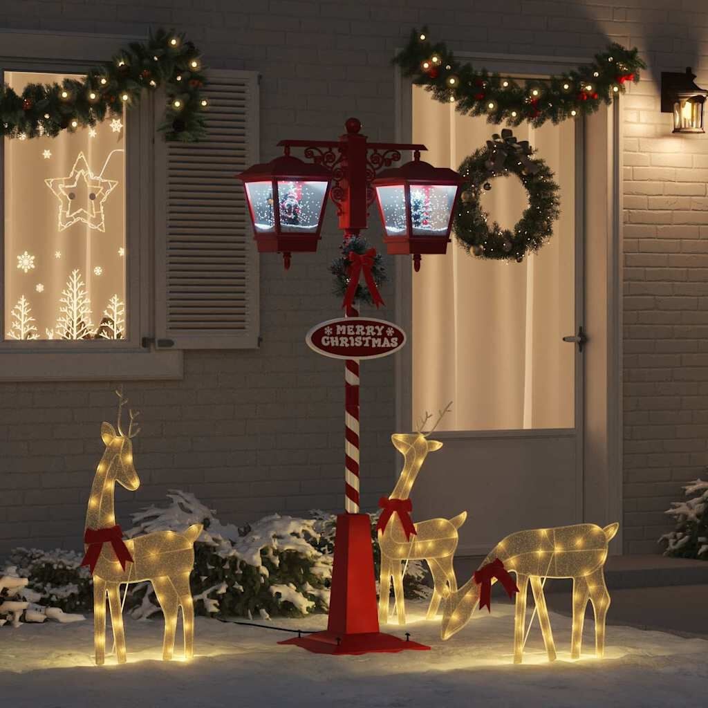vidaXL Kerststraatlamp 2 Lantaarns Rood - Nu 60% Korting!