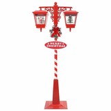 vidaXL Kerststraatlamp 2 Lantaarns Rood - Nu 60% Korting!