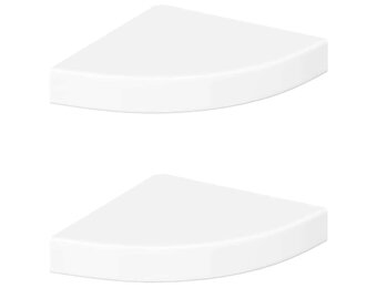 vidaXL Hoekschappen Zwevend (2 stuks) - Hoogglans Wit - 78% Korting!