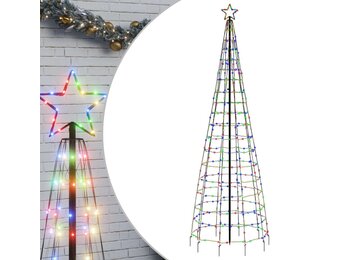 vidaXL LED-kerstboom met spikes 300 cm - Kleurrijk - 65% Korting