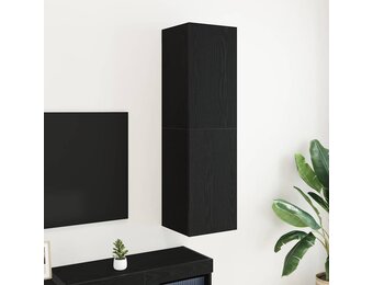 vidaXL Wand TV-kast Zwart eiken 30.5 x 30 x 110 cm - 65% Korting