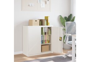 vidaXL Archiefkast 90x40x90 cm Wit - 67% Korting