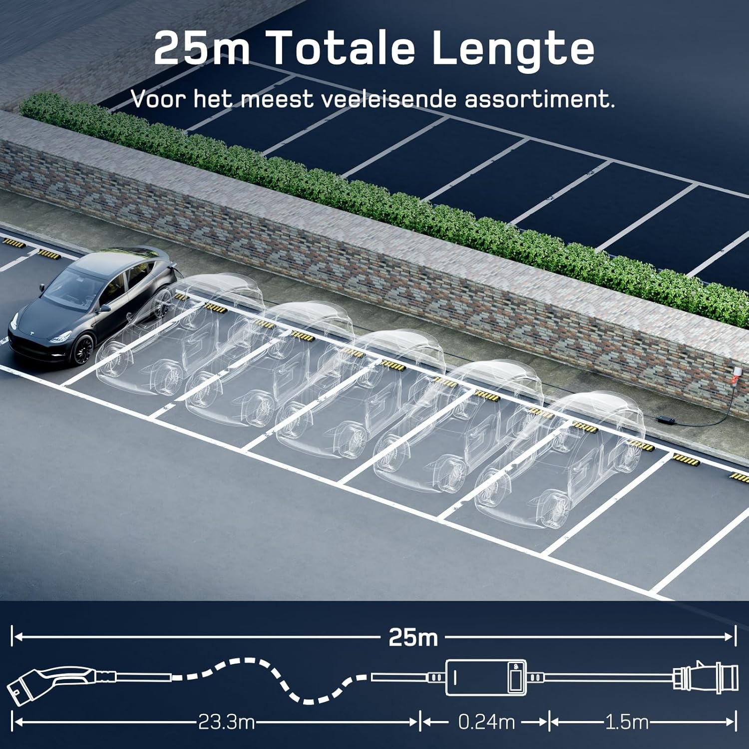 Type 2 Oplaadkabel 11kW Wallbox - 25m | 30% Korting!