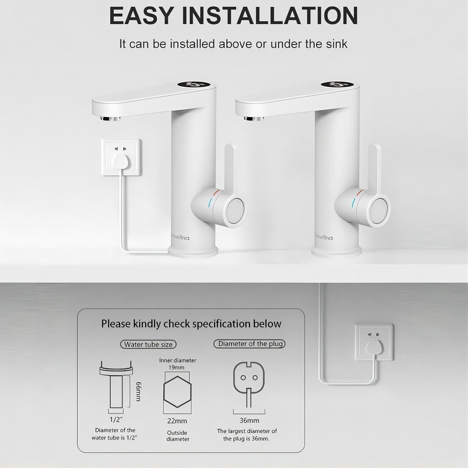 Directe Warmwaterkraan Badkamer - Wit - Nu 30% Korting!