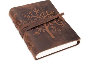 Leren Notitieboek 'Tree of Life' DIN A5 - 30% Korting!